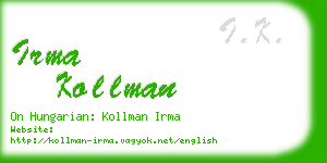 irma kollman business card